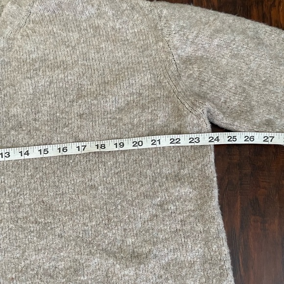 Zara Wool Blend Cream Crew Neck Sweater Medium - Picture 7 of 9